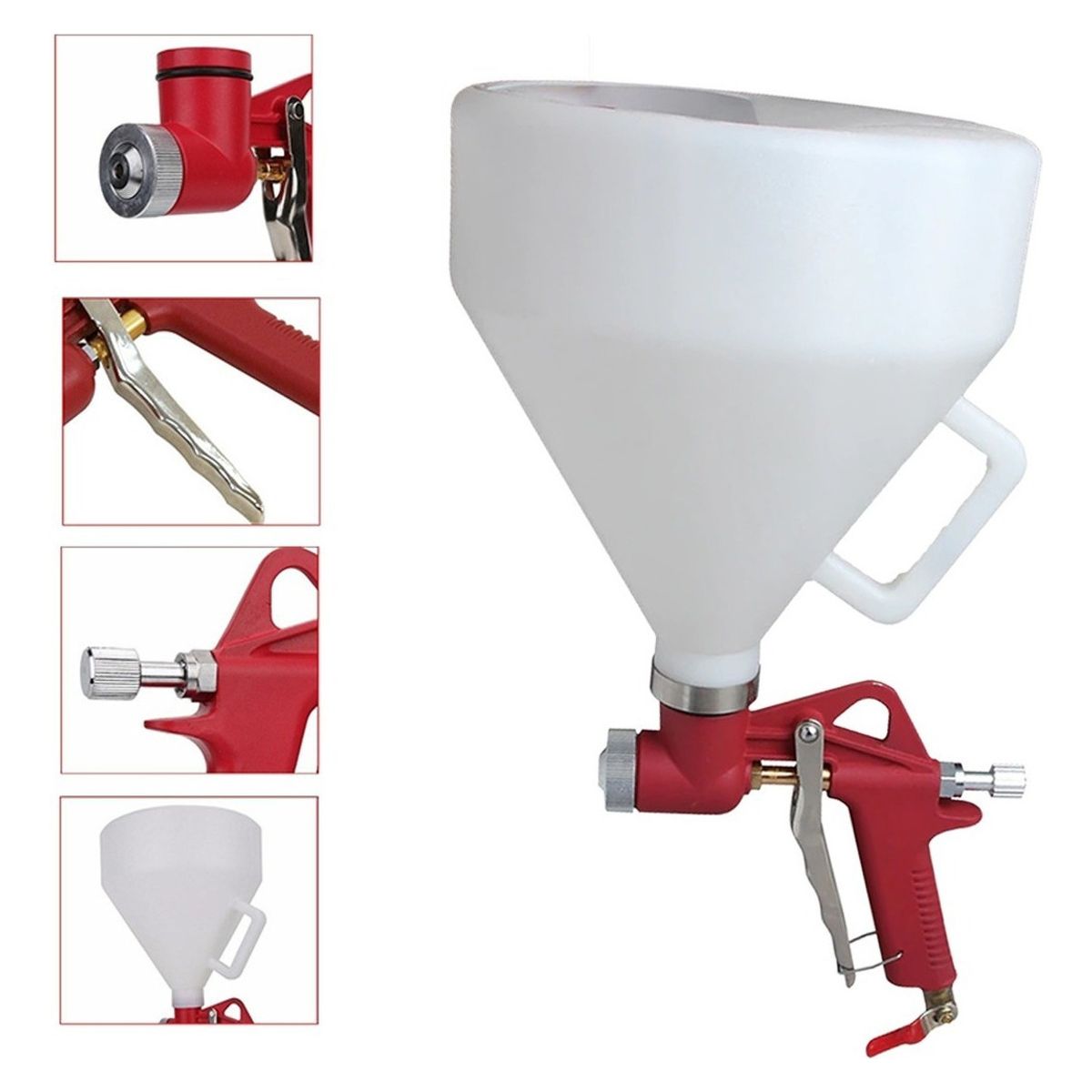 QUICK - Pistola Texturado Marmolina Copon Plástico 6 Lts Color Rojo