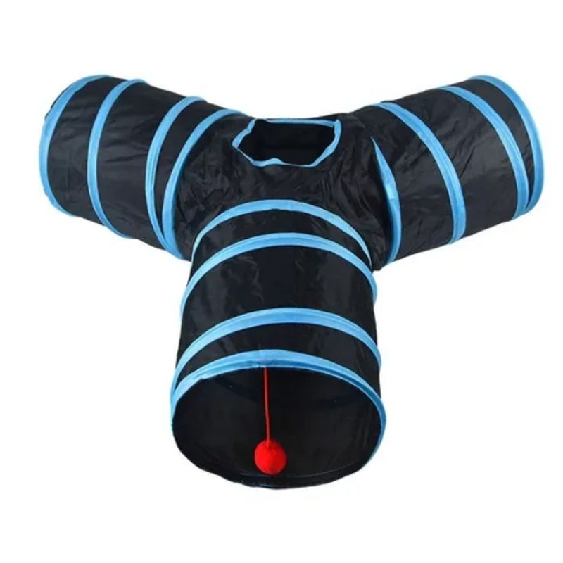 GENERICO - Divertido Tunel Plegable Gato 3 Vías D Juego Mascotas 3 Way