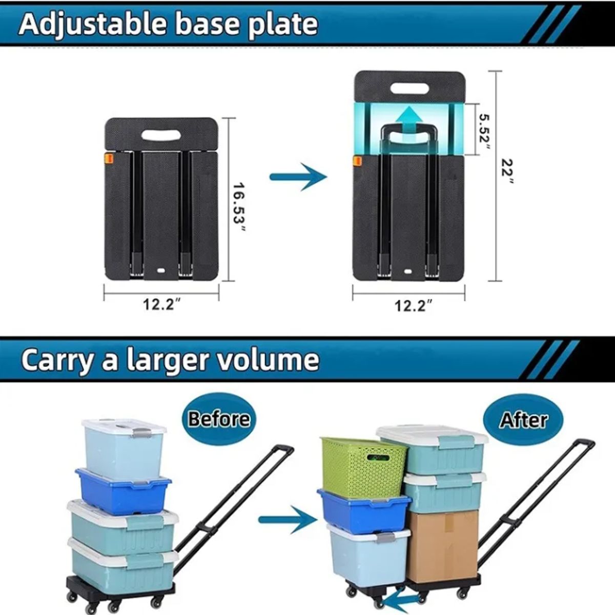 GENERICO - Yegua De Carga Plegable Carrito Mano Ligero 230kg