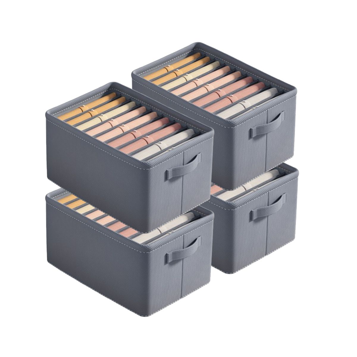 BITART - 4pzs Organizador De Ropa De Armario Para Jeans Con Gris