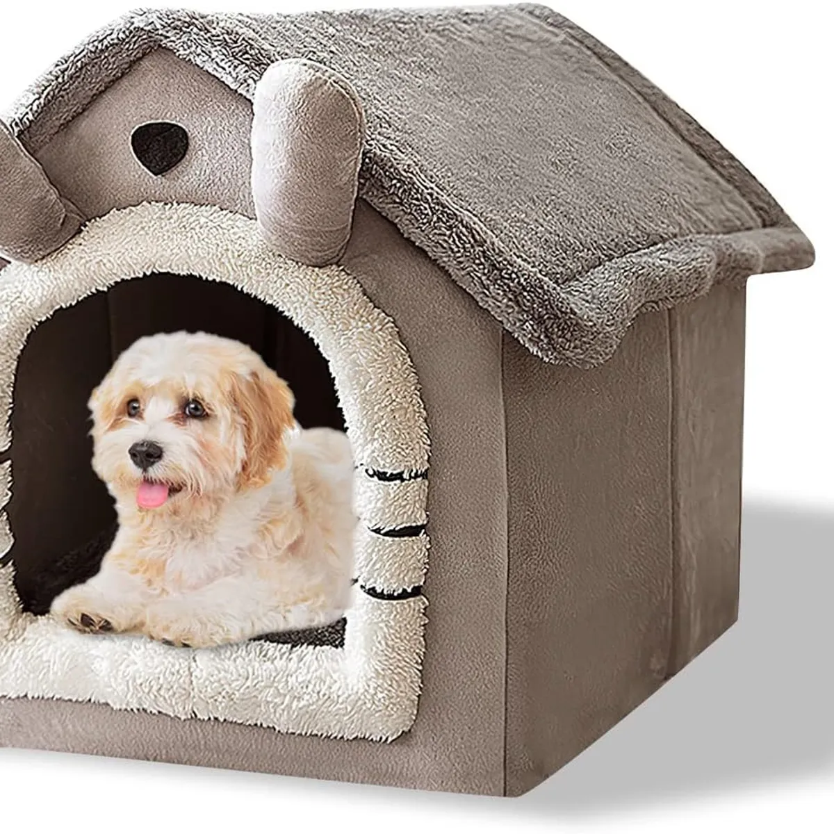 KUANGYE - Casa Cama Cueva Desmontable Para Perros Gatos Lindo Cálido