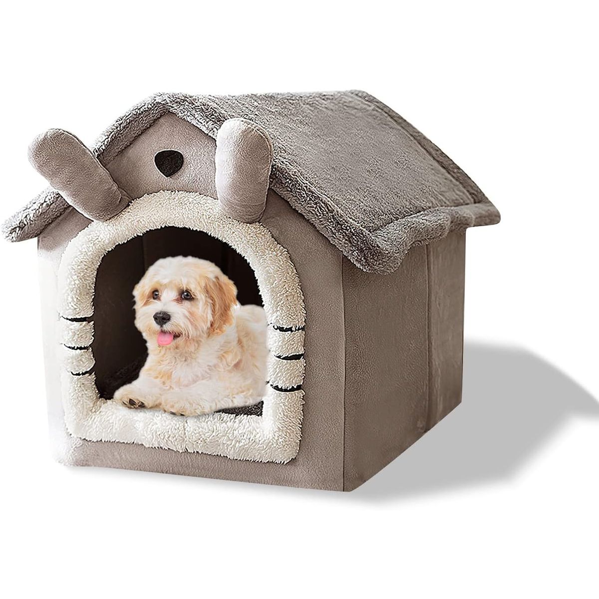 KUANGYE - Casa Cama Cueva Desmontable Para Perros Gatos Lindo Cálido