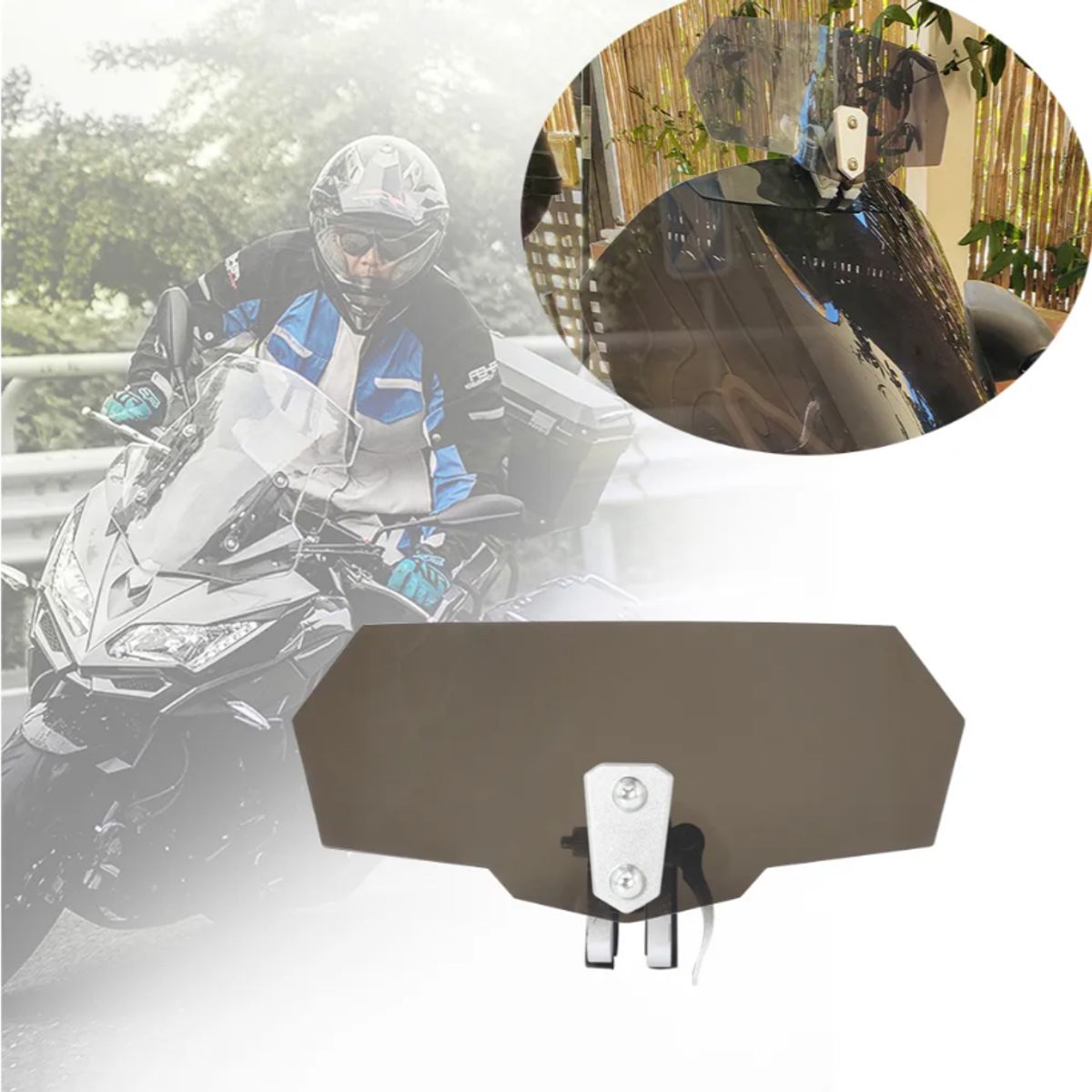 GENERICO - Parabrisa Motocicleta Ajustable Extensión Air Wind Deflector