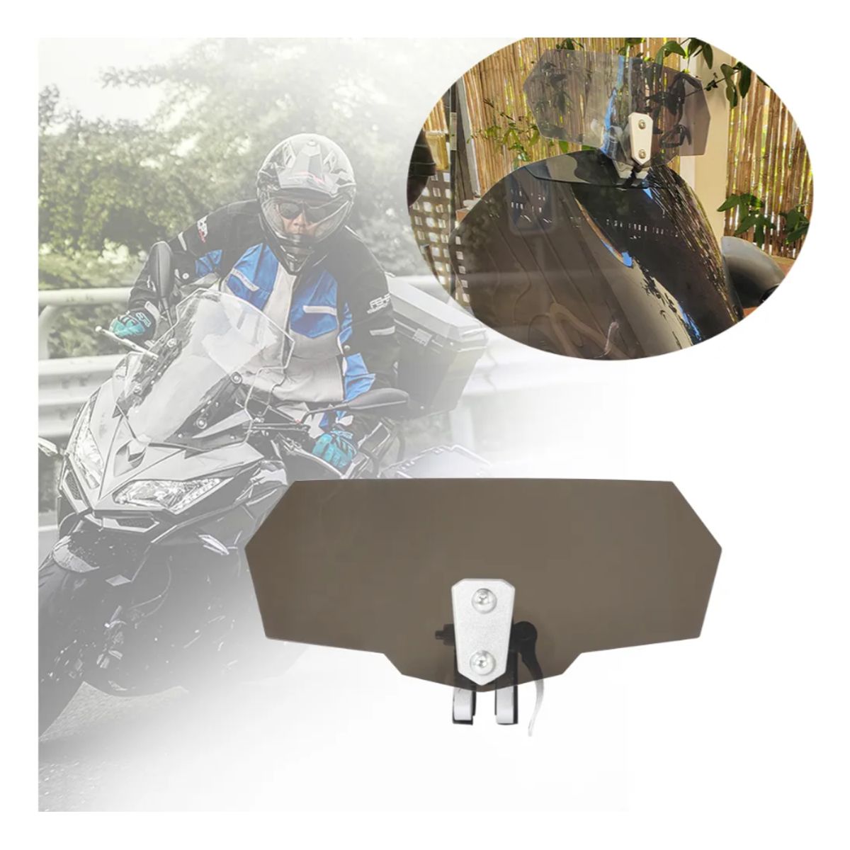 GENERICO - Parabrisa Motocicleta Ajustable Extensión Air Wind Deflector