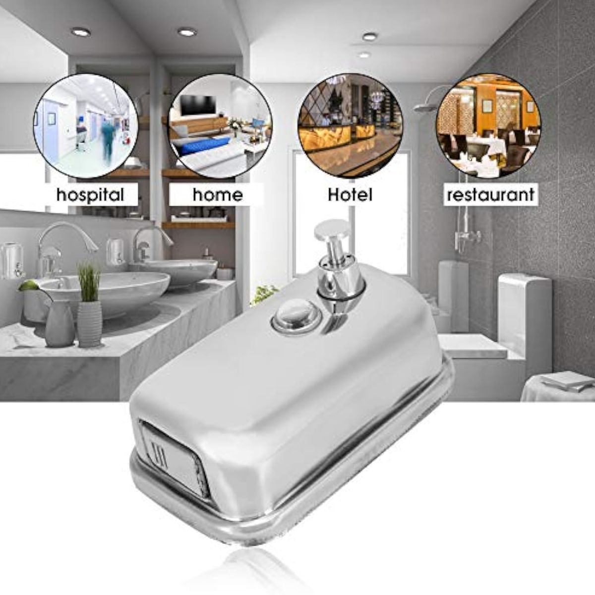 GENERICO - Dispensador De Jabón Acero Inoxidable 304 500 Ml