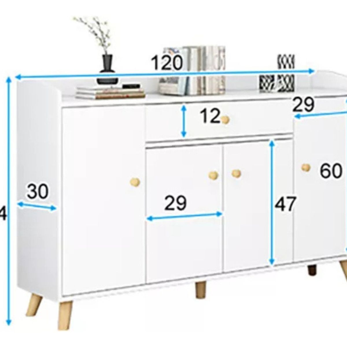 ANYHOGAR - Zapatero Organizador 120cmx30x84cm De Madera 4 Puertas