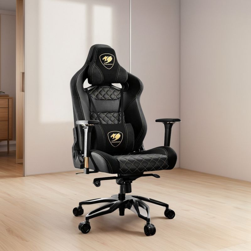 ANYHOGAR - Silla Ergonómica Para Juegos De Piel Sintética Negra
