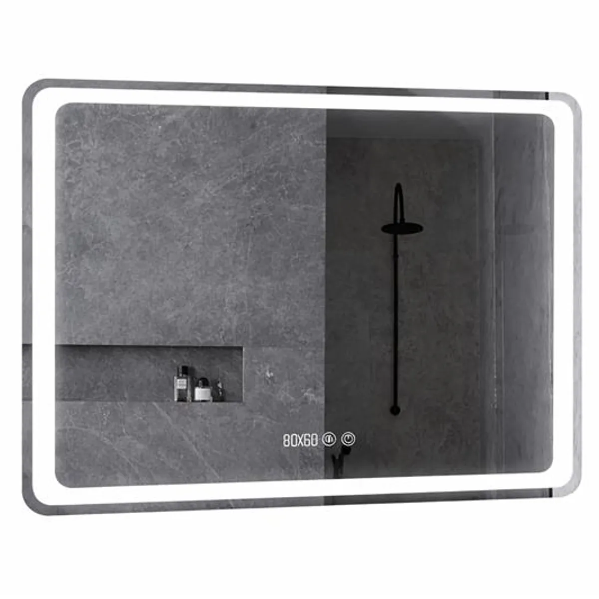 U BUY - Espejo Rectangular Led Con Touch Antiniebla 80x60 Cm