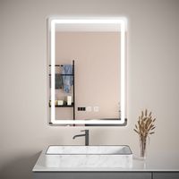 Espejo Rectangular Led Con Touch Antiniebla 50x70 Cm