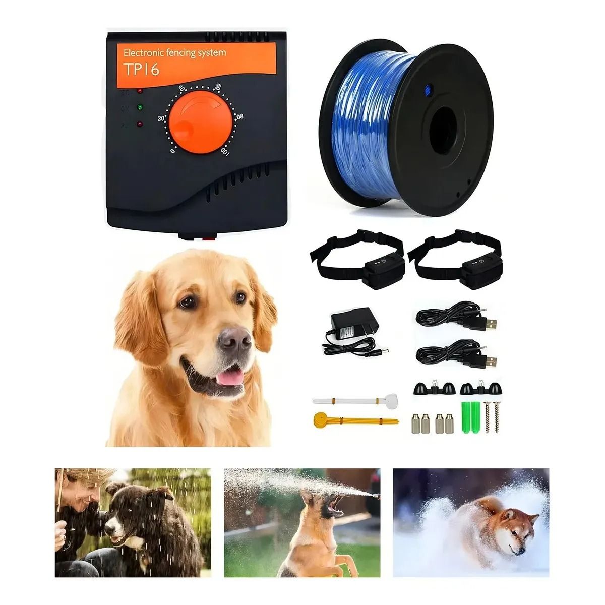 GENERICO - Cerco Electrico Invisible Perimetral Para Perros +2 Collares