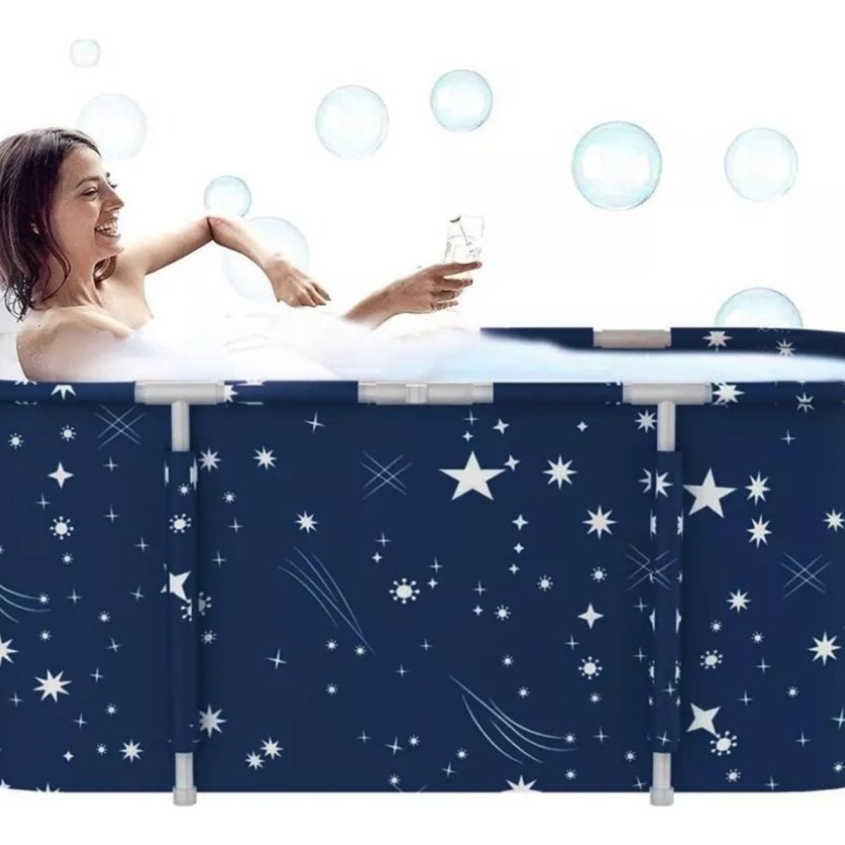 U BUY - Bañera Plegable Portátil Adultos Y Niños Balde Spa 120×55cm