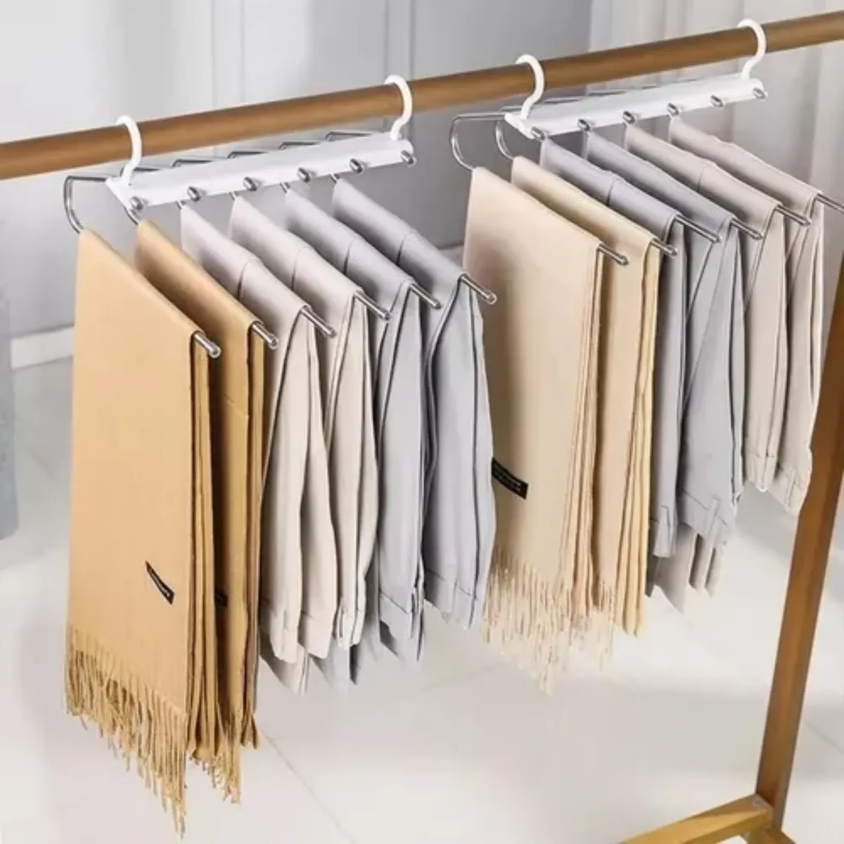 GENERICO - Colgador Percha Mágico Plegable Pantalon 6 En 1 Metalvenzhop