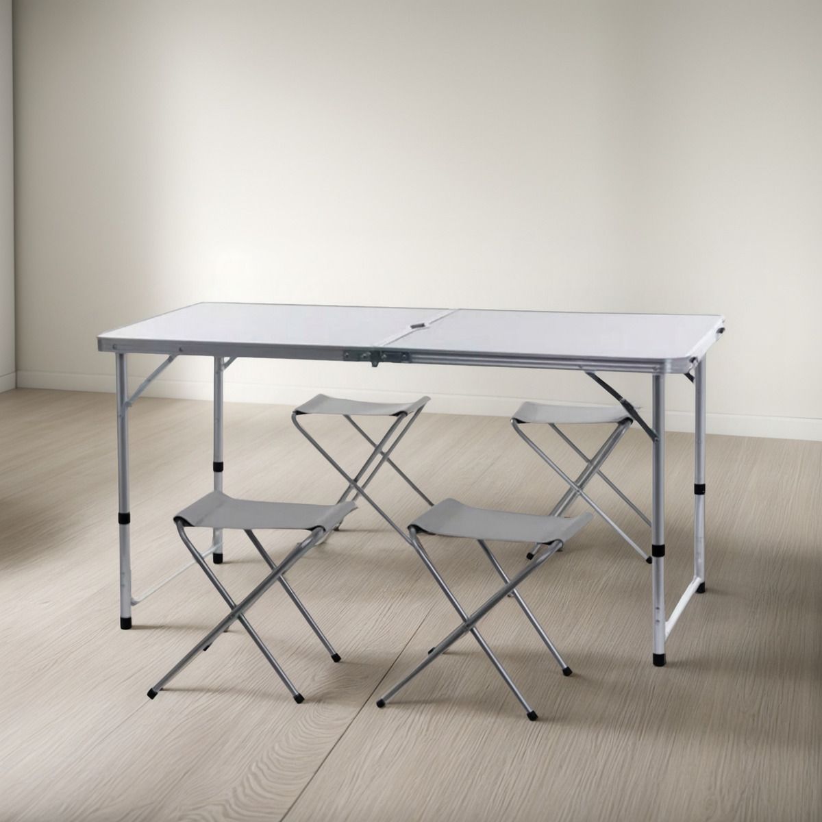 U BUY - Mesa Plegable Camping Picnic Portátil Multiuso + 4 Sillas