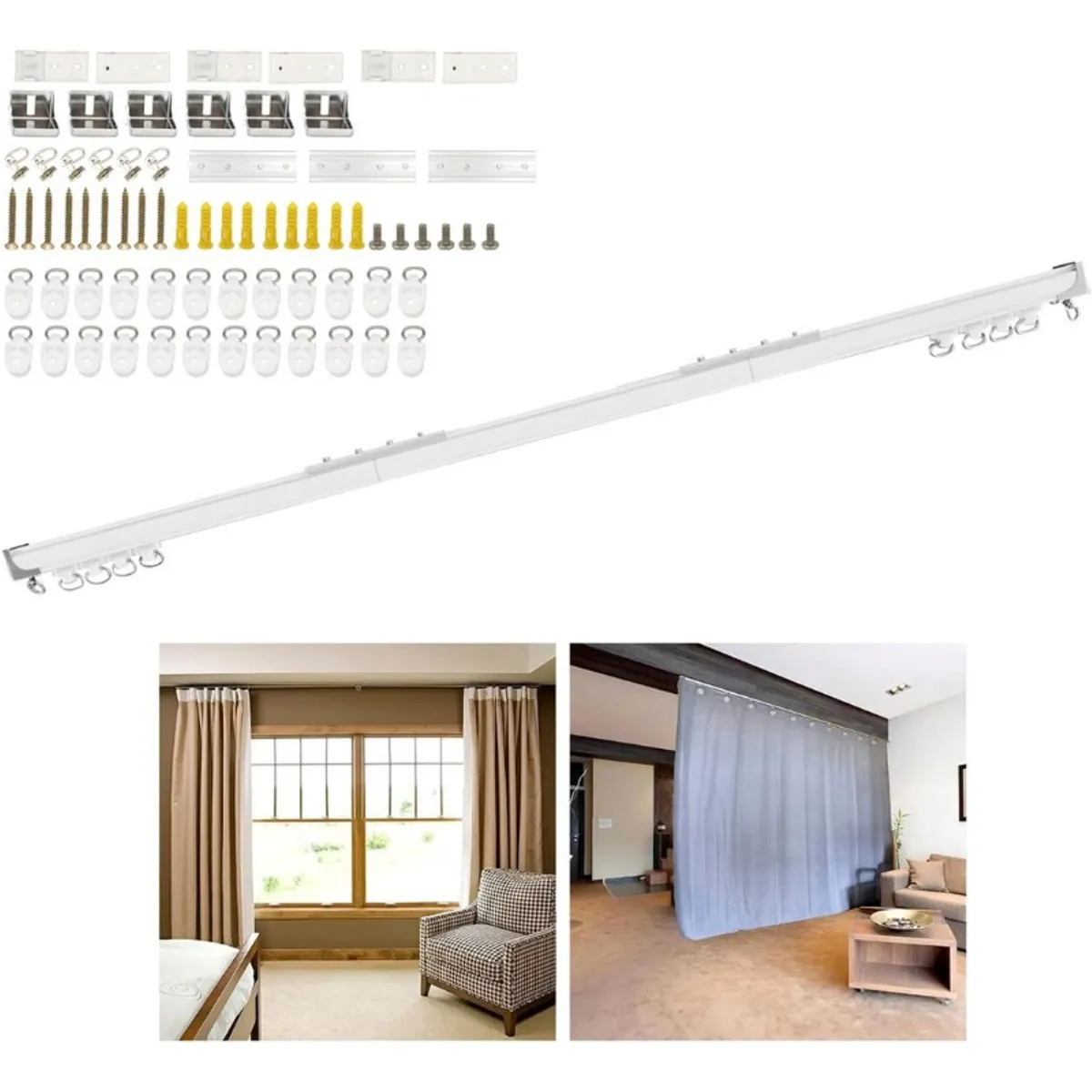 U BUY - Riel De Cortina De Techo De Aleación De Aluminio De 3 Metro