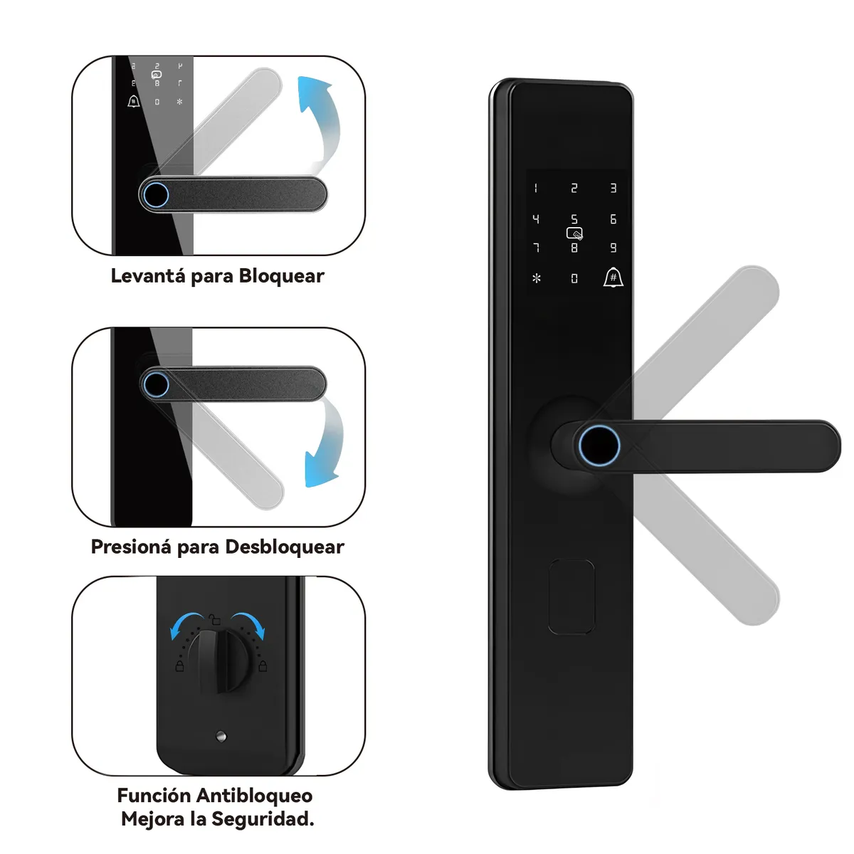 VIDITA - Cerradura Inteligente Chapa Digital Electrónica Tuya Wifi Huella Alta Seguridad