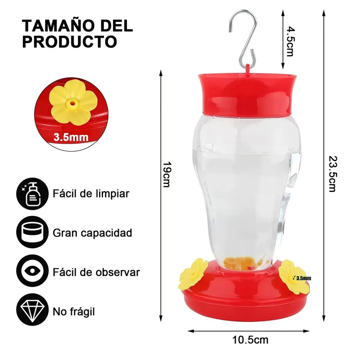 KUANGYE - Alimentador Bebedero Para Colibrí Comedero 480ml