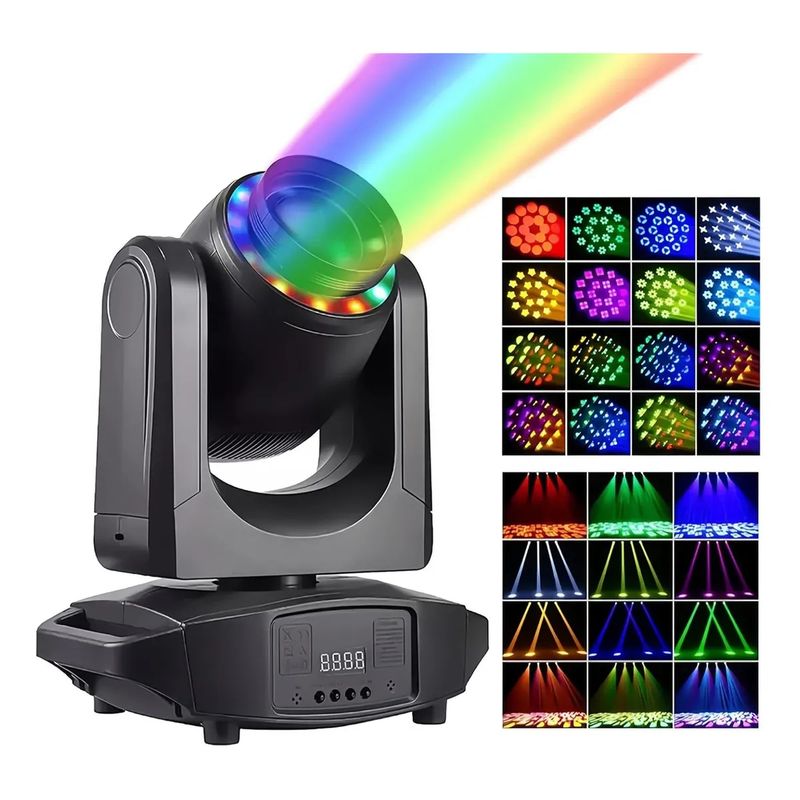 GENERICO - Cabeza Móvil Robótica Beam Luces Dj Cañon Led Arco Iris 150w