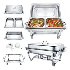 U BUY - Chafer Bufetera Ollas Vaporeras Cacerola Acero Inoxidable 9l