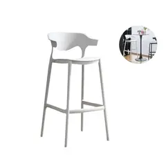 NEWTREE - Taburetes Altos Blancos Con Respaldo Butaca Silla Plastica