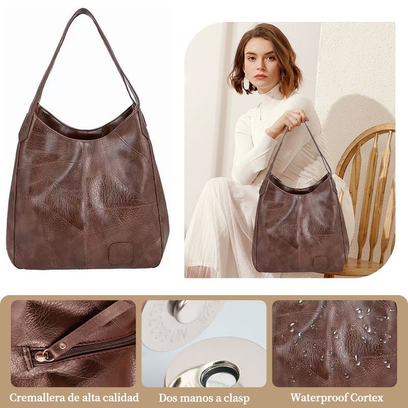SUPERCENTER - Bolsa Hombro Cuero Suave Gran Capacidad Damas Bolsa Mensajer