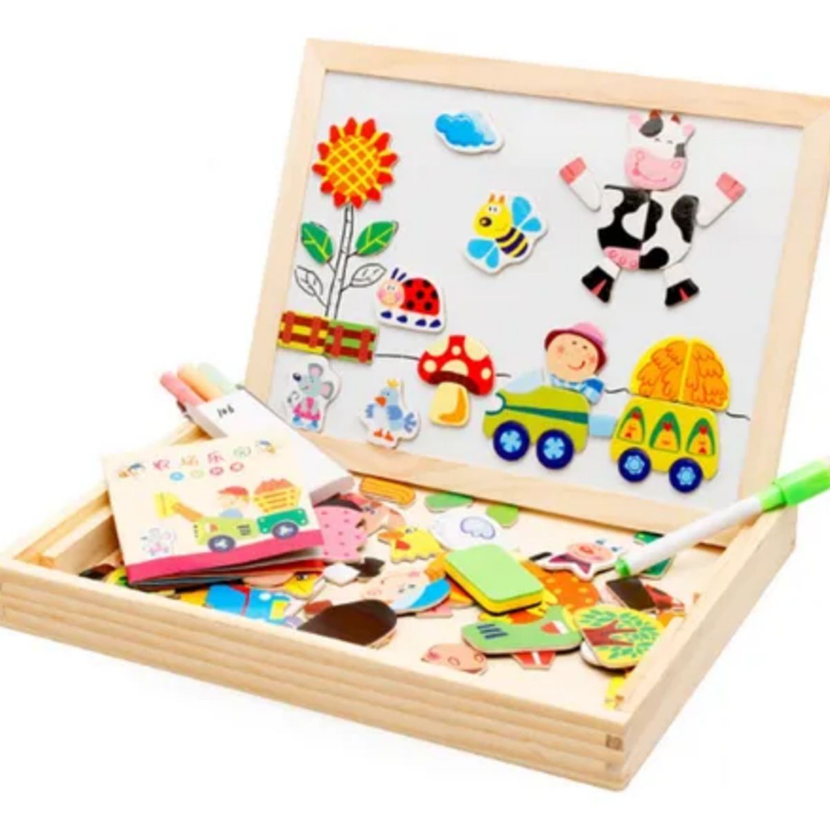 GENERICO - Pizarra Magnética 2 En 1 Para Niños Juguete Didáctico Madera