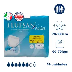 FLUFSAN - Ropa interior Máxima absorción Unisex 14un Medio Día
