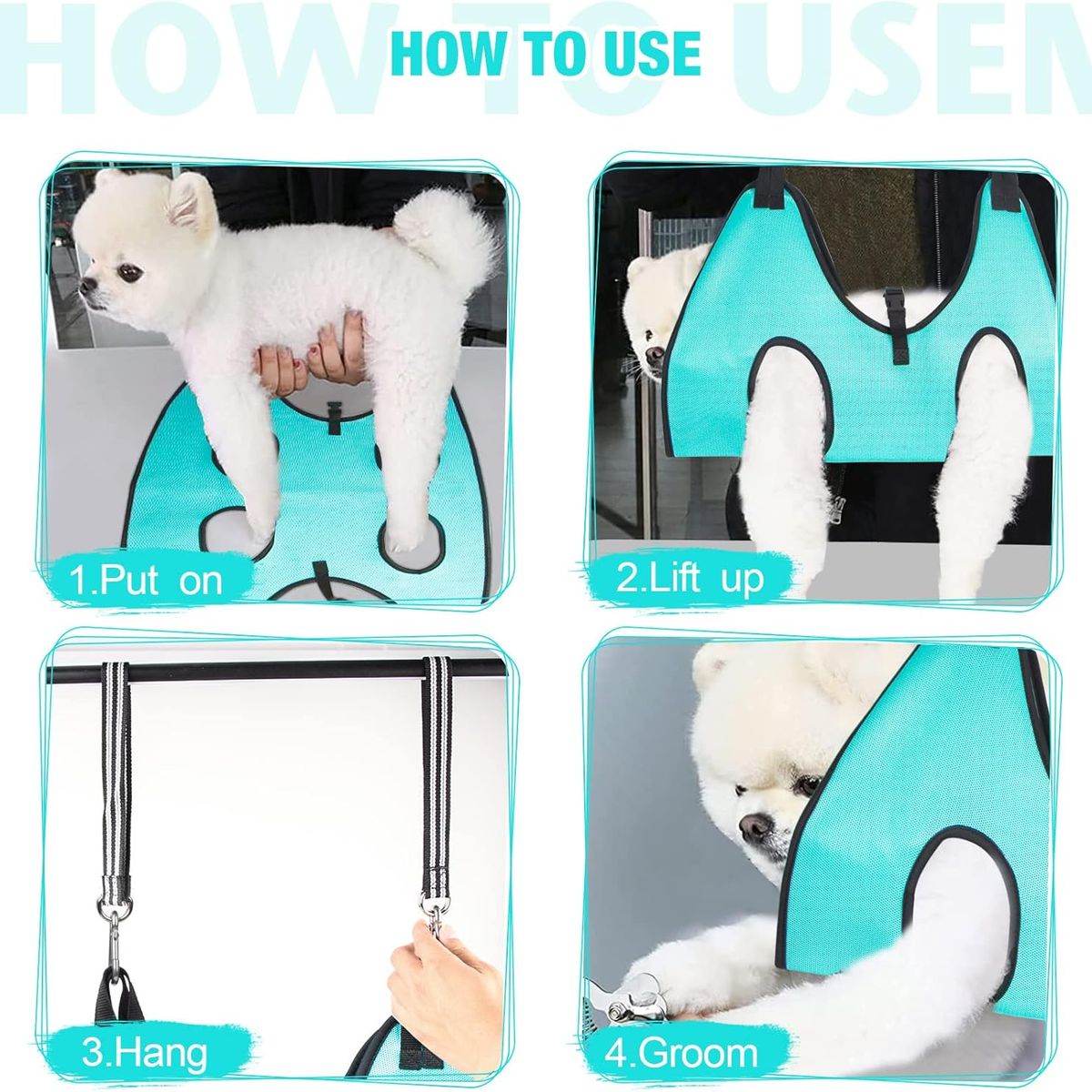 GENERICO - Tocador para perros con cordones y uñas cortadas (XL 80 lbs)