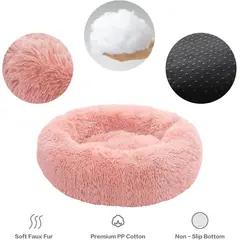 GENERICO - Cama de dona para perro o gato suave cojín de felpa Rosado