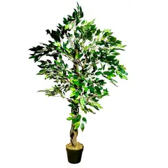 ARBUSTO REAL - Planta Ficus Artificial Premium 120 cm - Decoración Interior/Terraza