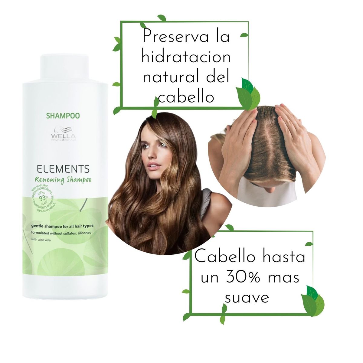 WELLA - Shampoo Wella Elements Renewing 1000ml Elimina Impurezas Hidratante