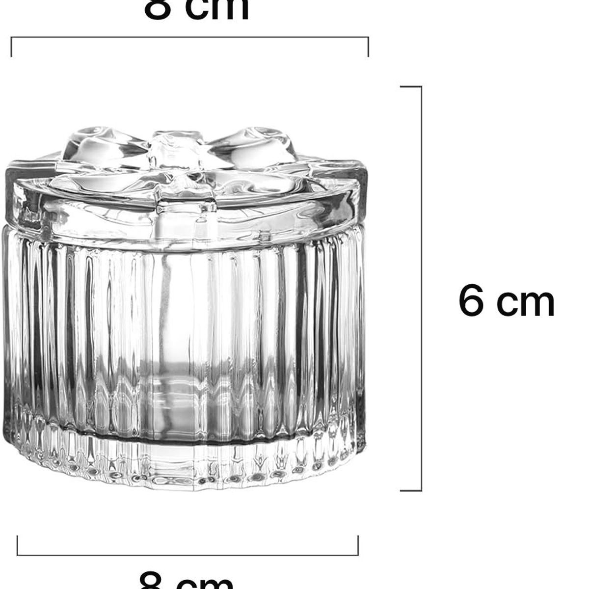 OEM - Bombonera Azucarero Caramelera Decorativa De Vidrio 8x6cm