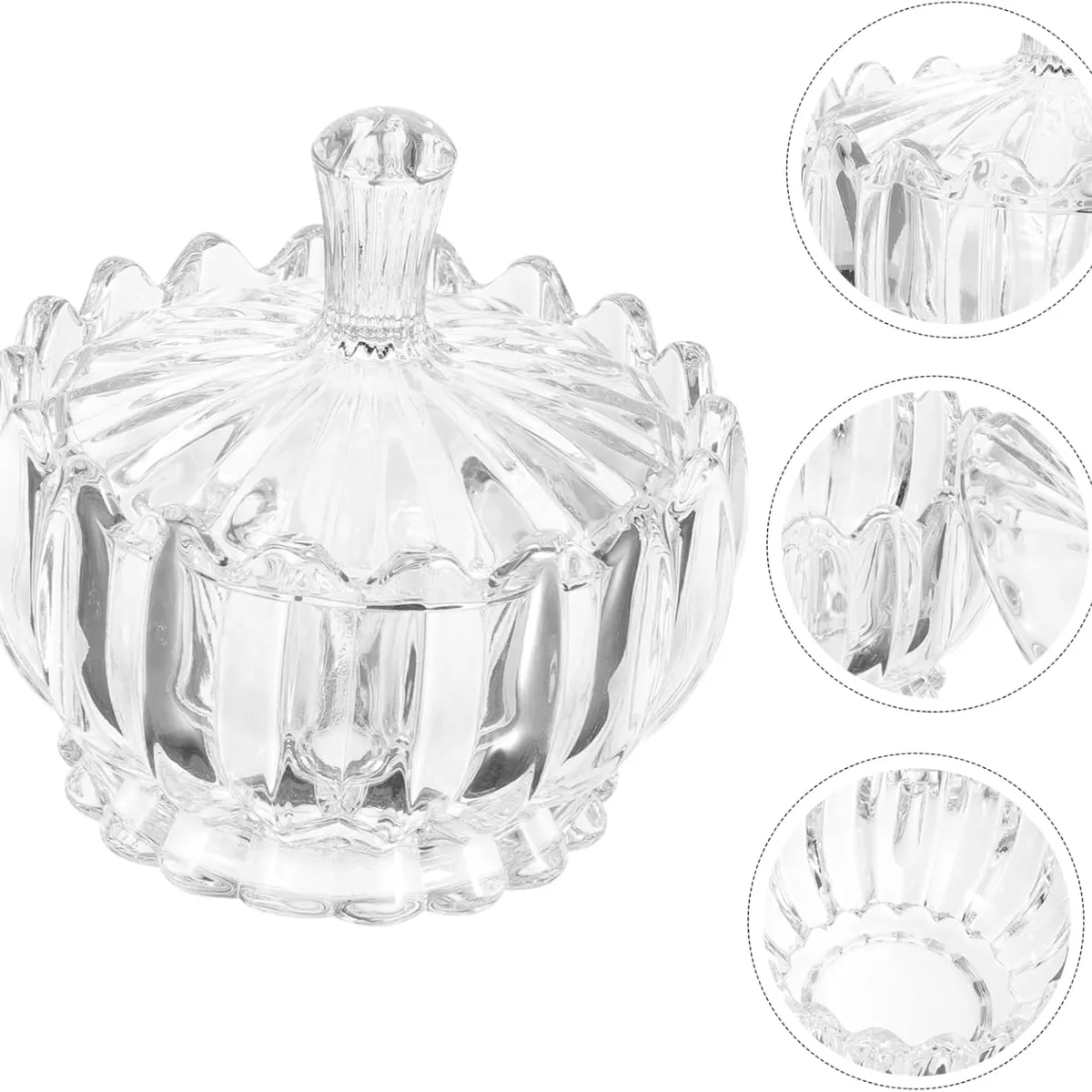 OEM - Bombonera Azucarero Caramelera Decorativa De Vidrio 8x9cm