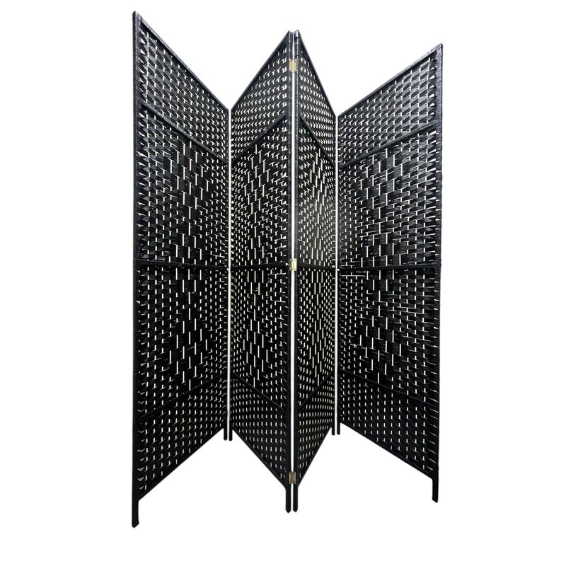 OEM - Biombo De Madera Resistente 4 Paneles Completo 200x180cm