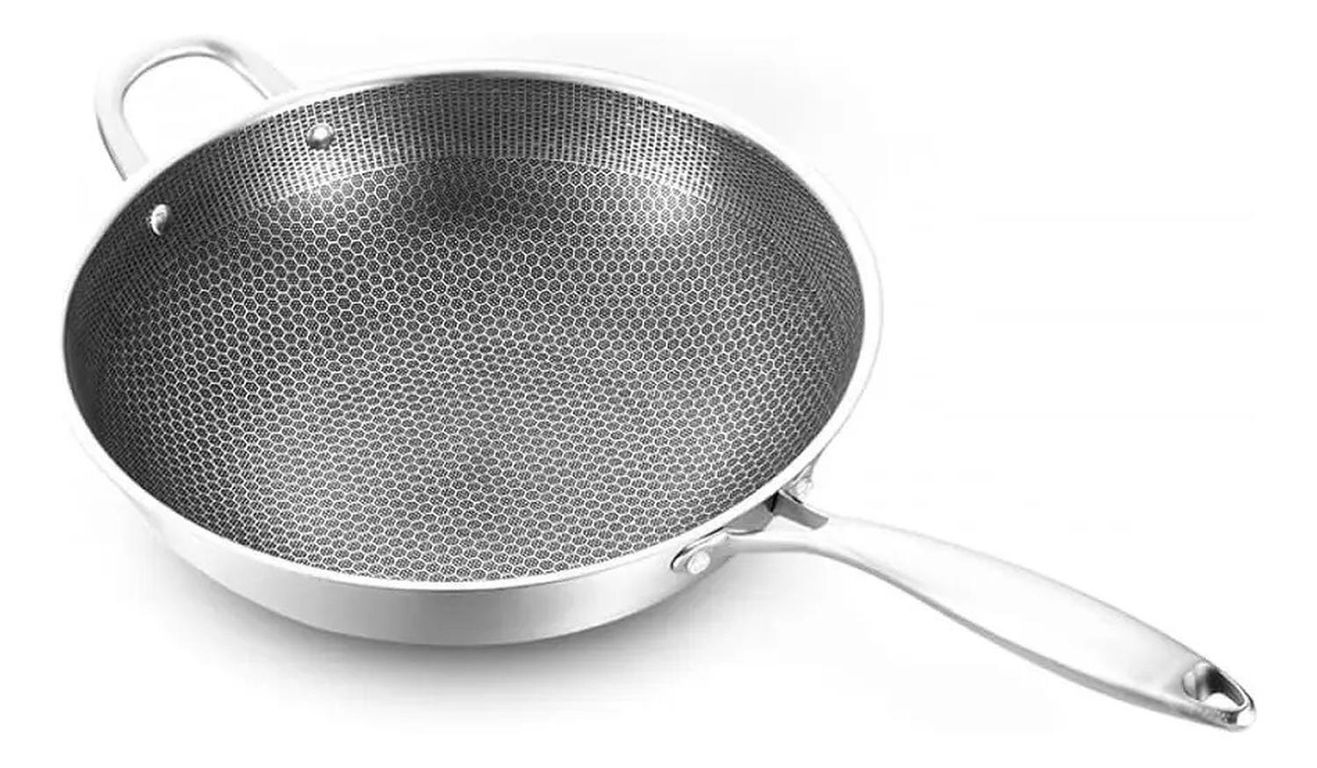 Sarten Wok Chino De Hierro Cocina Hogar 32cm