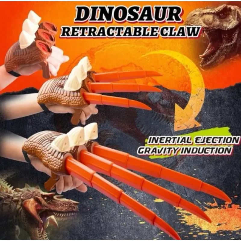 GENERICO - Pack 2 Garras Dinosaurio Retráctil
