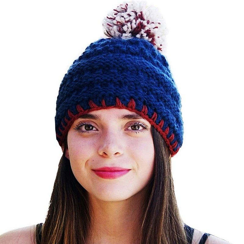 VIVAFELICIA - Gorro Tejido a Mano Tortel Azul