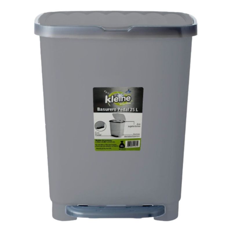 REYPLAST - Basurero De Pedal Kleine 25 Litros Gris
