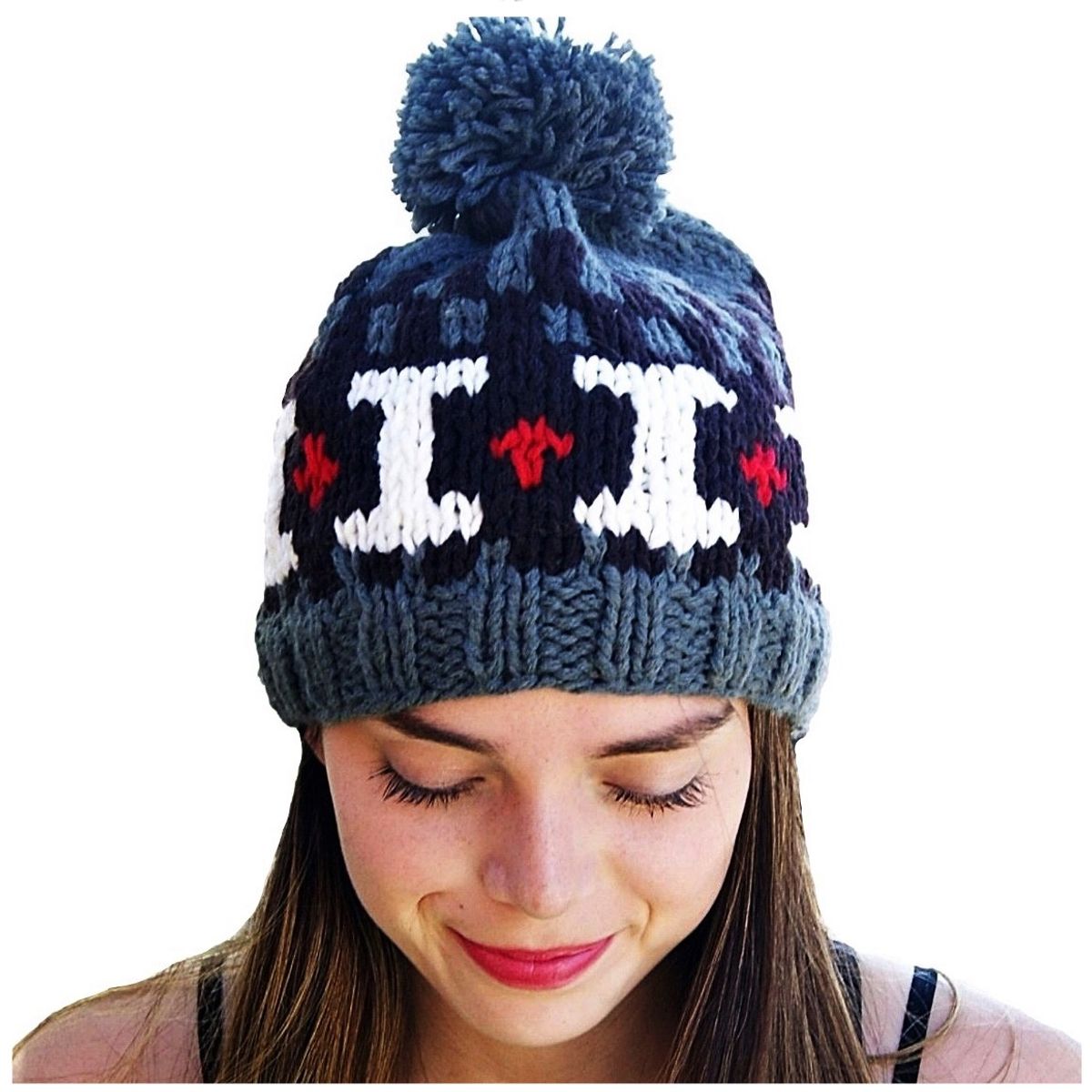 VIVAFELICIA - Gorro Tejido a Mano Esquí Gris