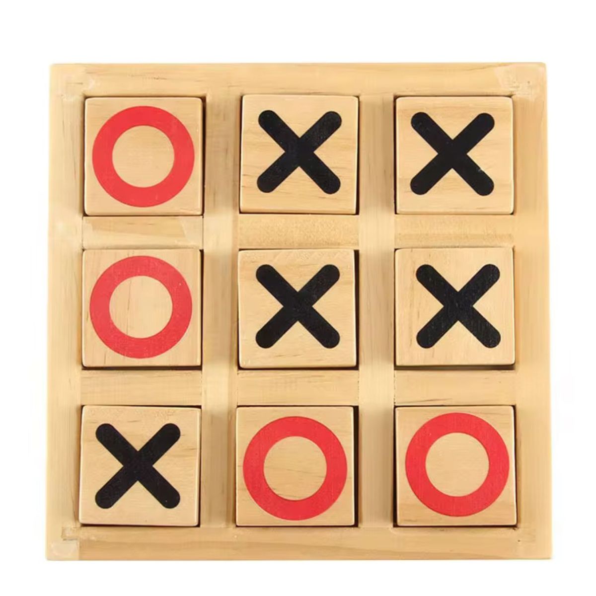 GENERICO - Juego Tres en Raya de Madera Natural Educativo +3 Años