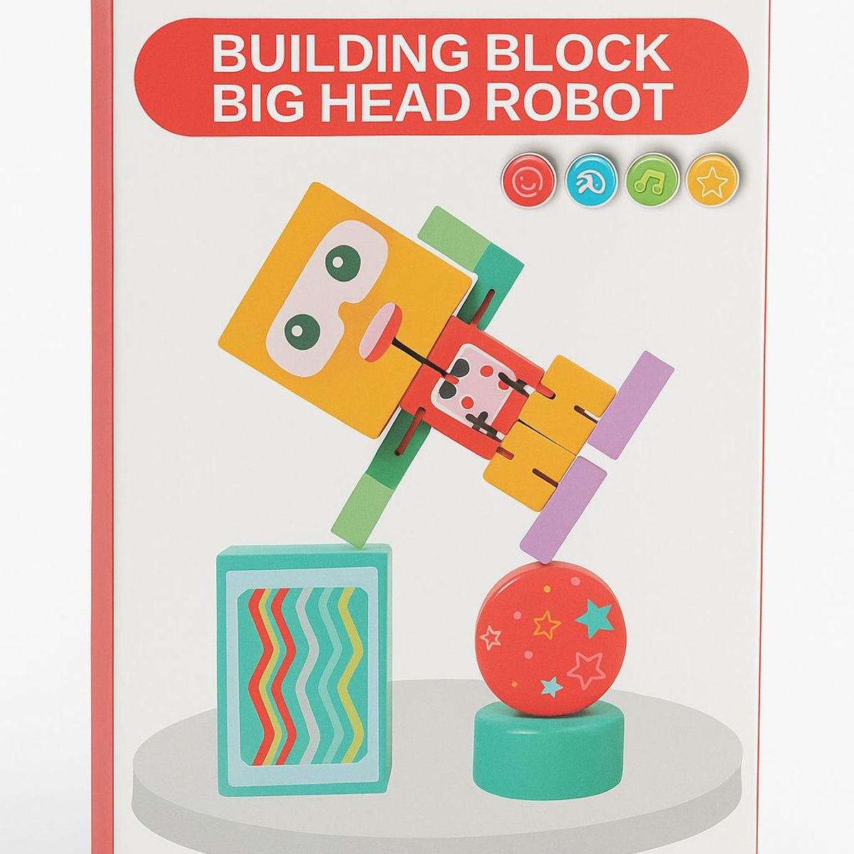 GENERICO - Juguete Didáctico Rompecabezas de Madera Robot y Figuras