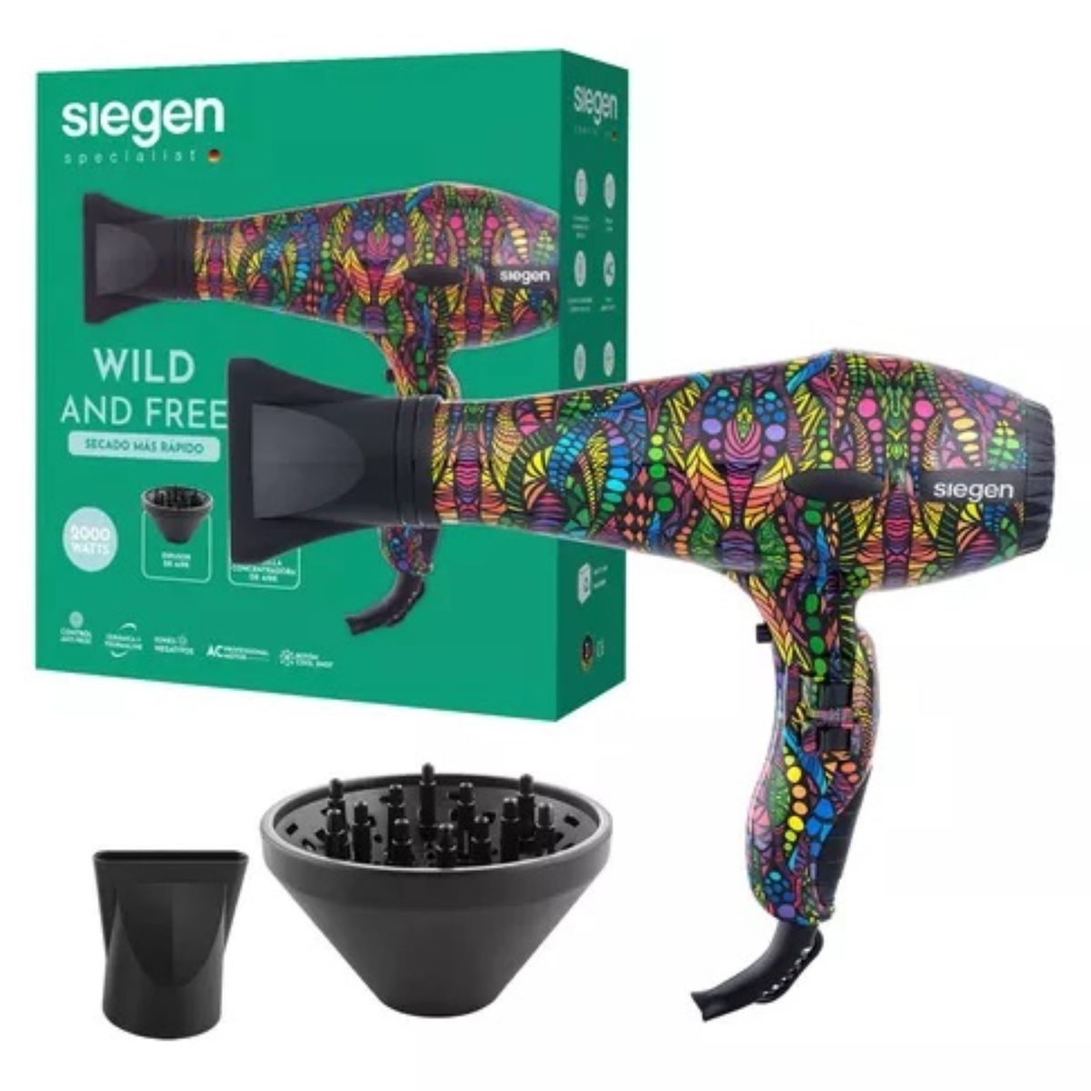 SIEGEN - Secador de Pelo Siegen Specialist Wild And Free SG3115 2000Watts
