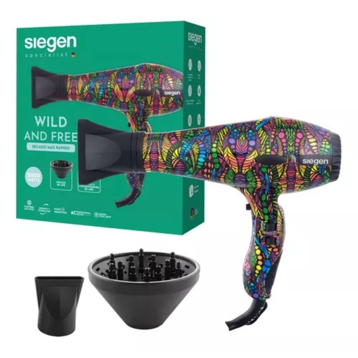 SIEGEN - Secador de Pelo Siegen Specialist Wild And Free SG3115 2000Watts