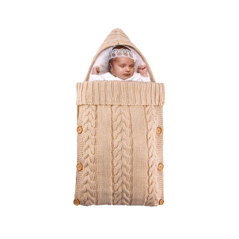 GARSIL - Saco Manta Envoltura De Dormir Forrado Chiporro Manta Abrigo Para Bebe Beige