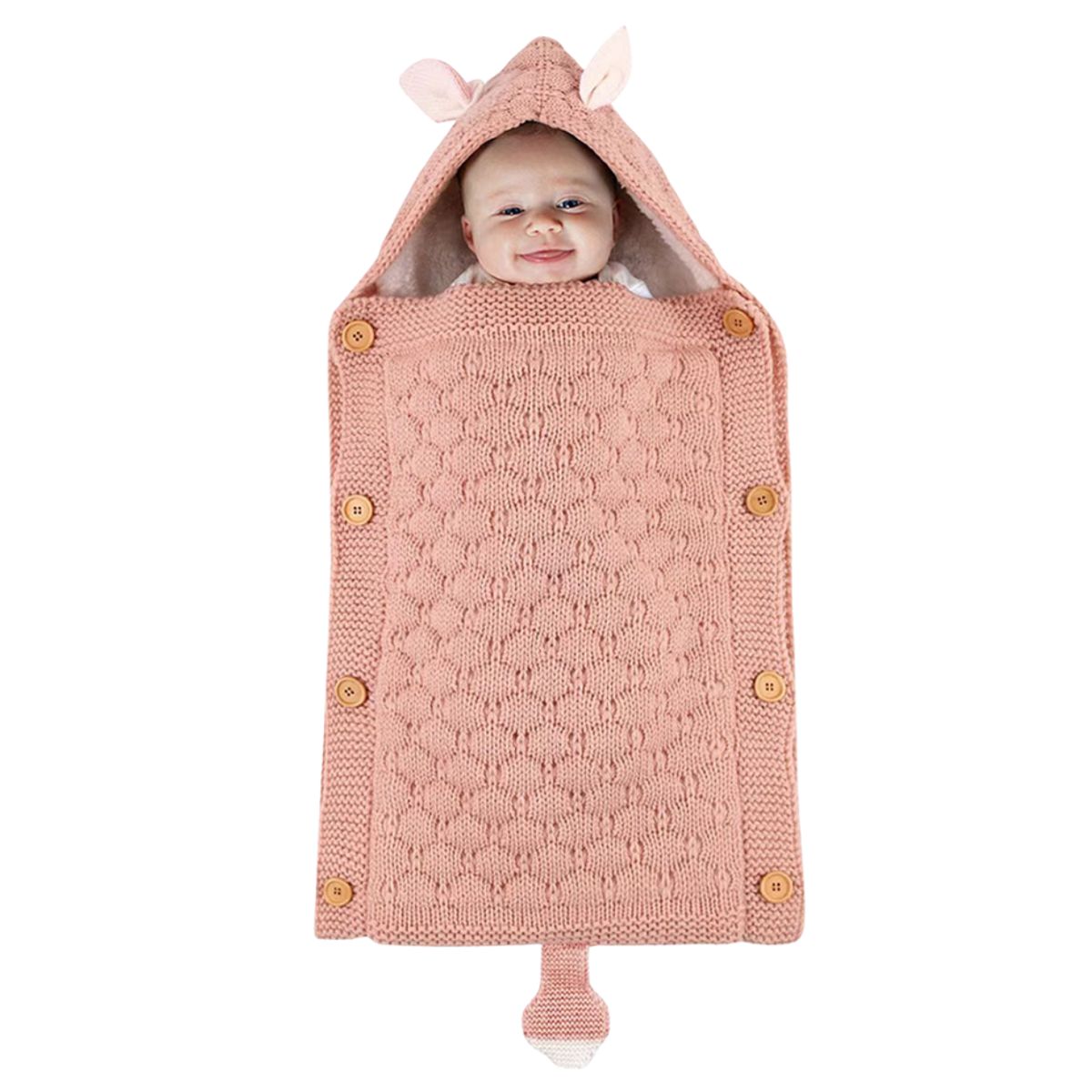 GARSIL - Saco Manta Envoltura De Dormir Forrado Chiporro Manta Abrigo Para Bebe ROSA