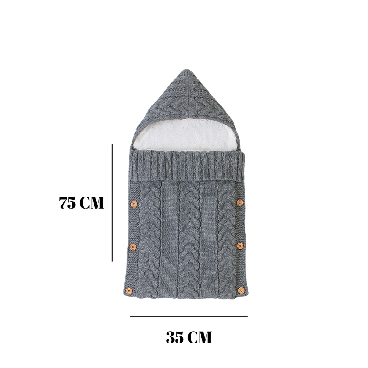 GARSIL - Saco Manta Envoltura De Dormir Forrado Chiporro Manta Abrigo Para Bebe GRIS