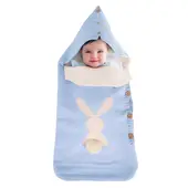 GARSIL - Saco Manta Envoltura De Dormir Forrado Chiporro Manta Abrigo Para Bebe conejo Celeste