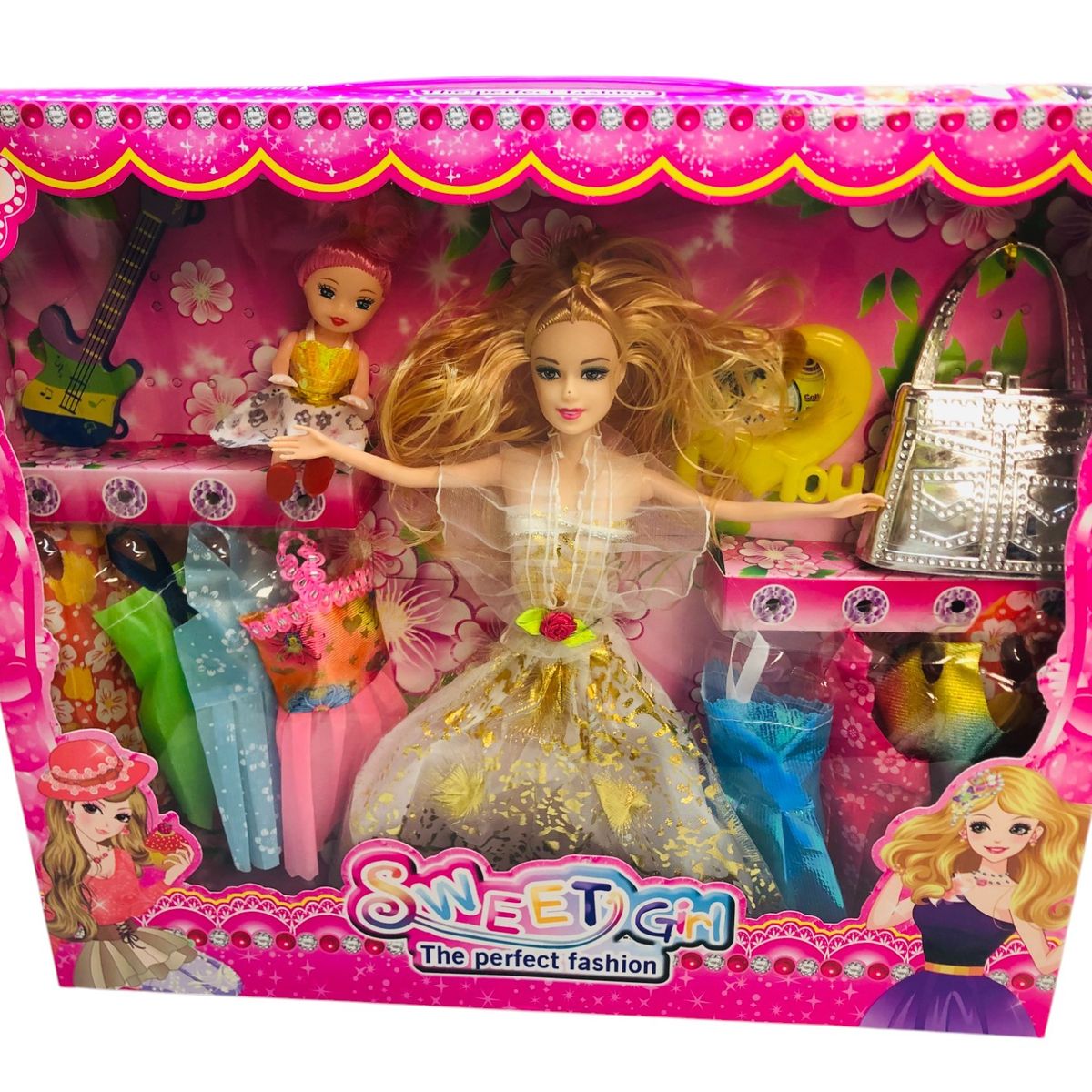 GENERICO - Juguete Muñeca Princesa Kit Cambio De Ropa y Accesorios