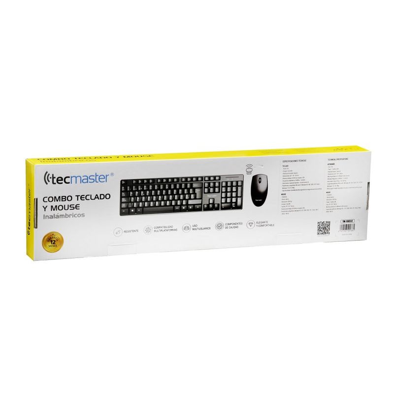 TECMASTER - Kit Teclado Mouse Inalambrico Tecmaster Multimedia Tm-100512