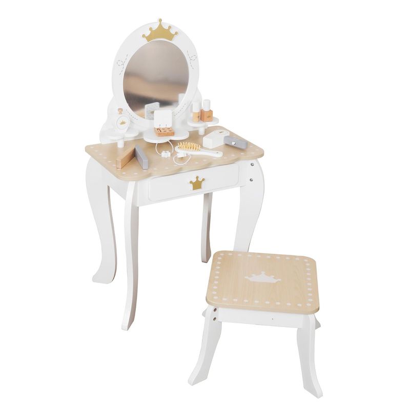 BANDU - Tocador Infantil Para Niñas Espejo Maquillaje Madera Bandú