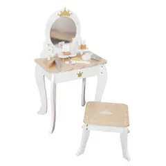 BANDU - Tocador Infantil Para Niñas Espejo Maquillaje Madera Bandú